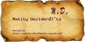 Matity Dezideráta névjegykártya